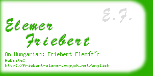 elemer friebert business card